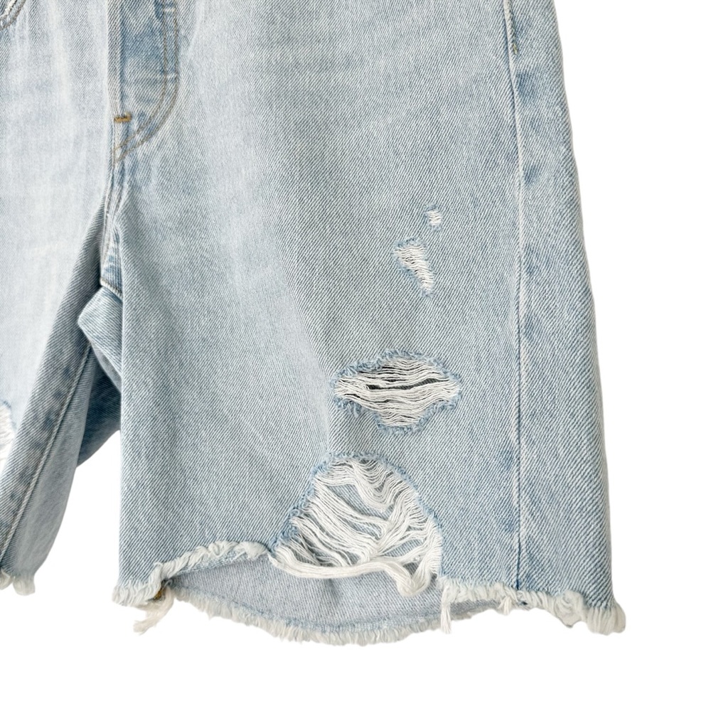 Levi's Light Blue Distressed Women Shorts - Picture 5 of 13